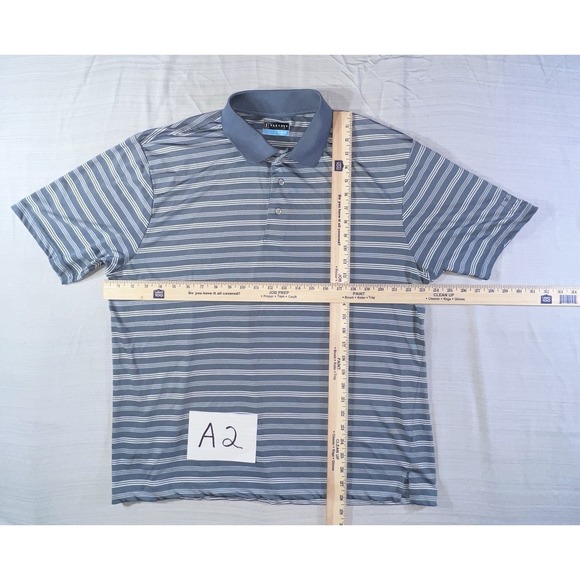 PGA Tour Golf Shirt Size XL Extra Large Polo Gray White Striped - Picture 8 of 11